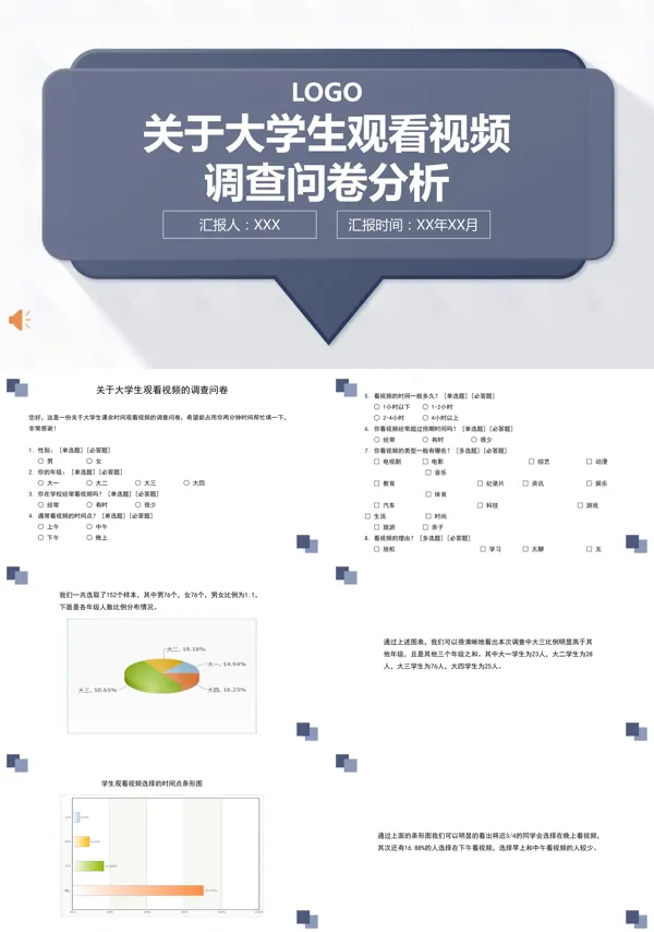 大学生观看视频调查报告总结ppt模板