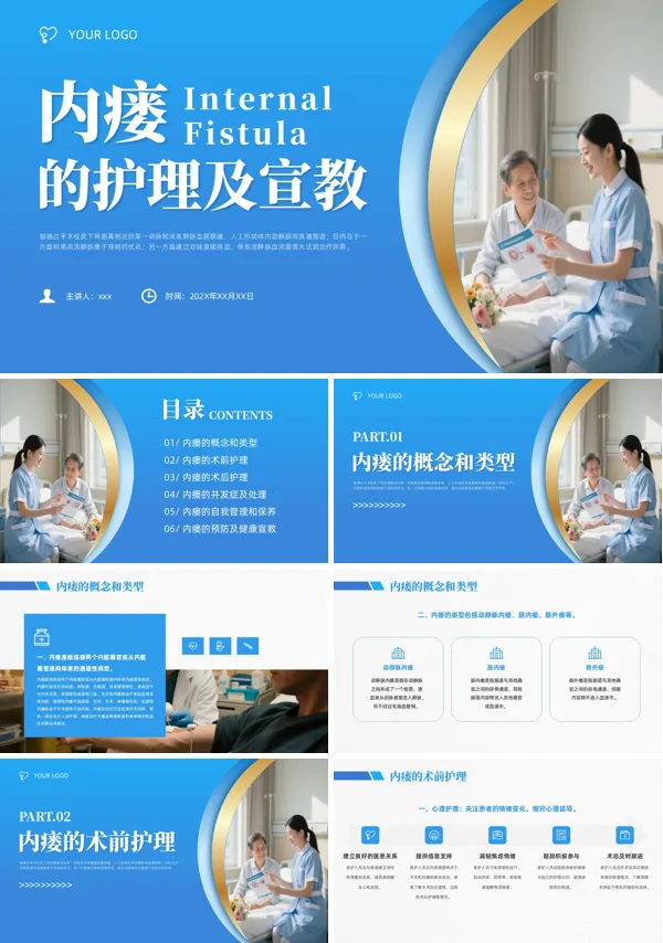 内瘘的护理知识PPT模板含讲稿