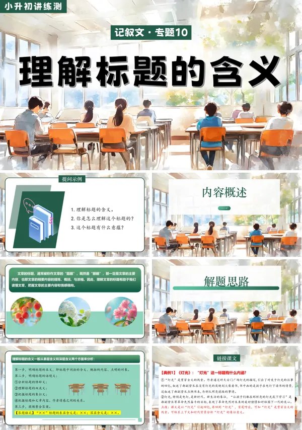 2025年小升初语文复习讲练测统编理解标题的含义PPT课件含教案