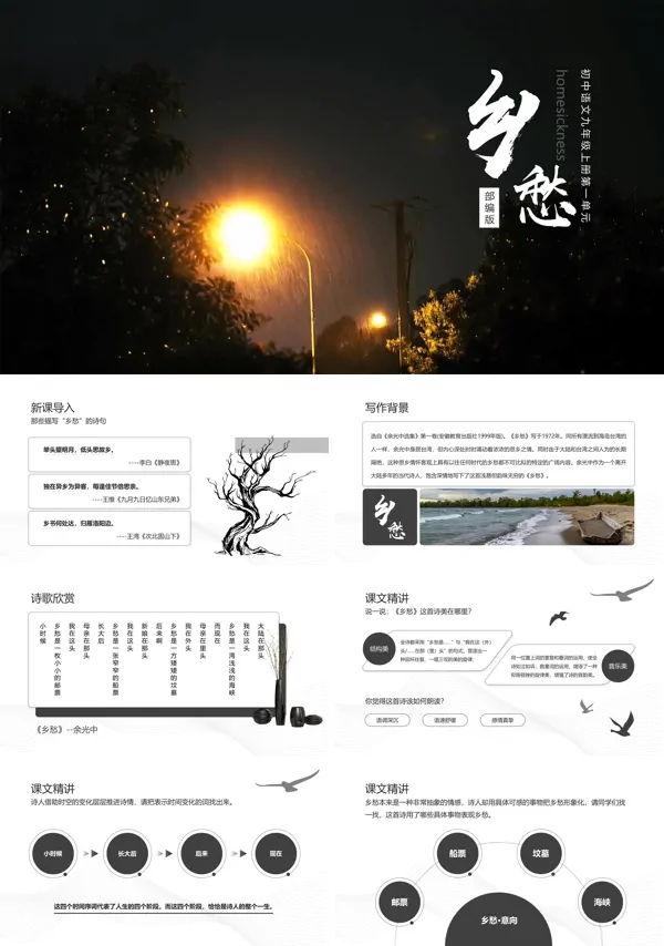 人教部编版九年级语文上册第课《乡愁》课件PPT