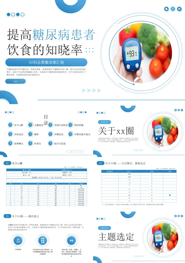糖尿病品管圈课件ppt模板含讲稿