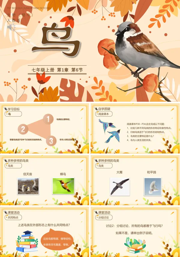 七年级上册语文《鸟》PPT课件