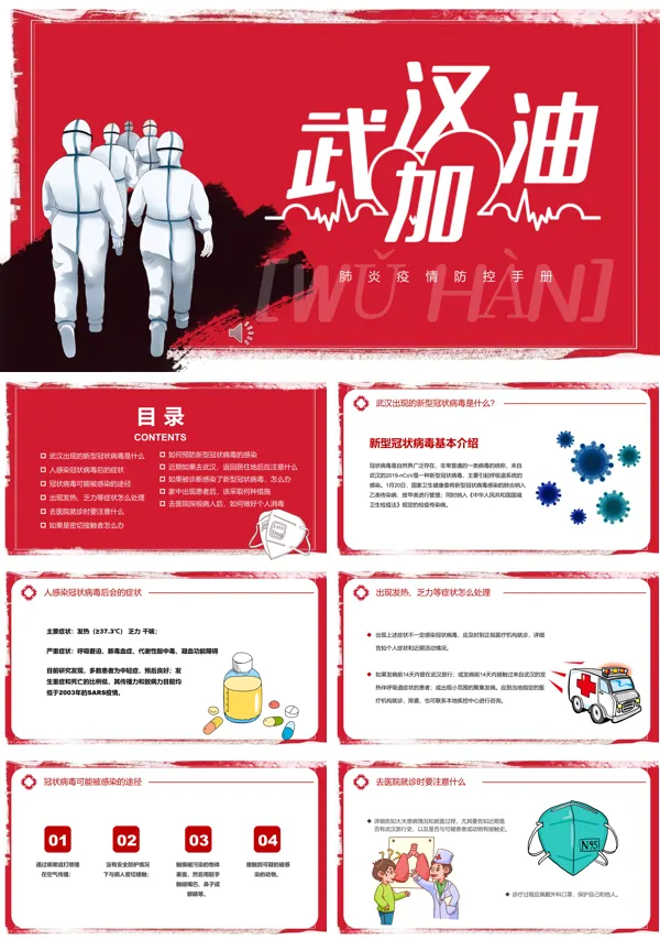 武汉加油ppt模板