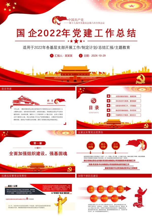 2022党建工作总结PPT