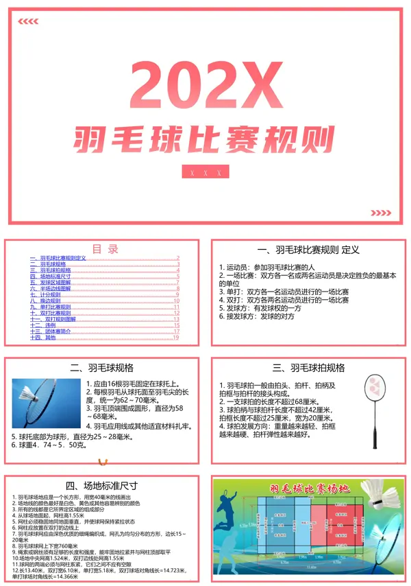 羽毛球的比赛规则简单讲解PPT课件