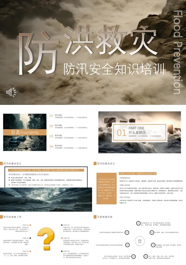 防洪防汛安全教育知识培训PPT