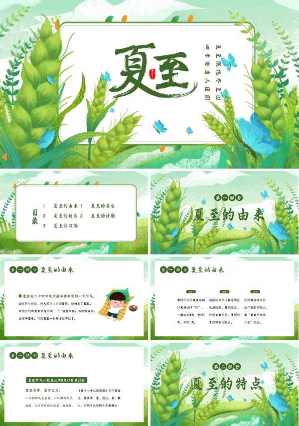 夏至时节习俗PPT课件