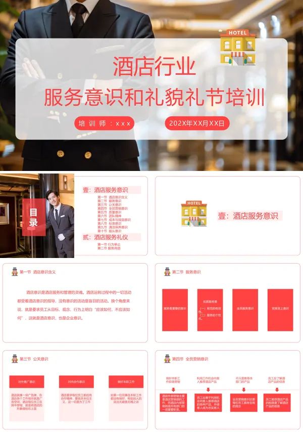 酒店服务员礼貌礼节培训课程PPT