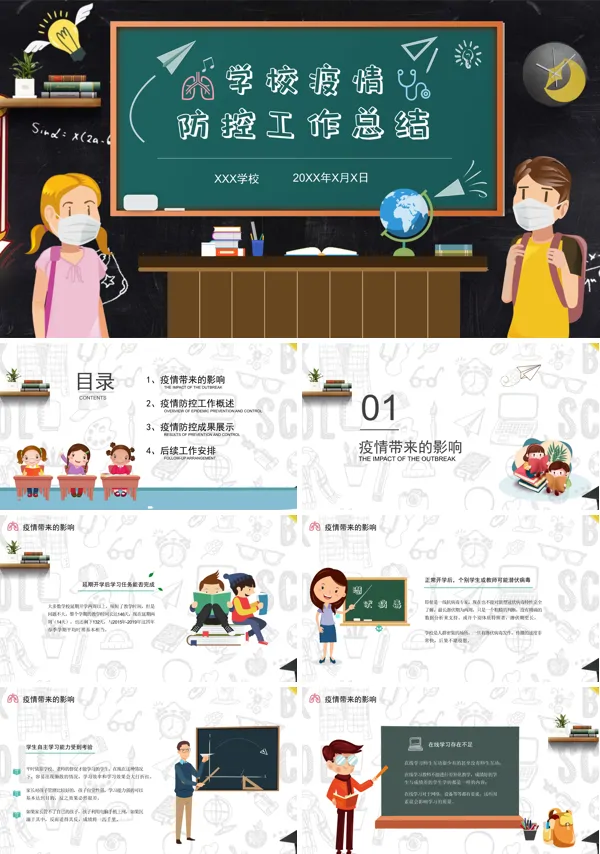 学校新冠疫情防控工作总结汇报PPT