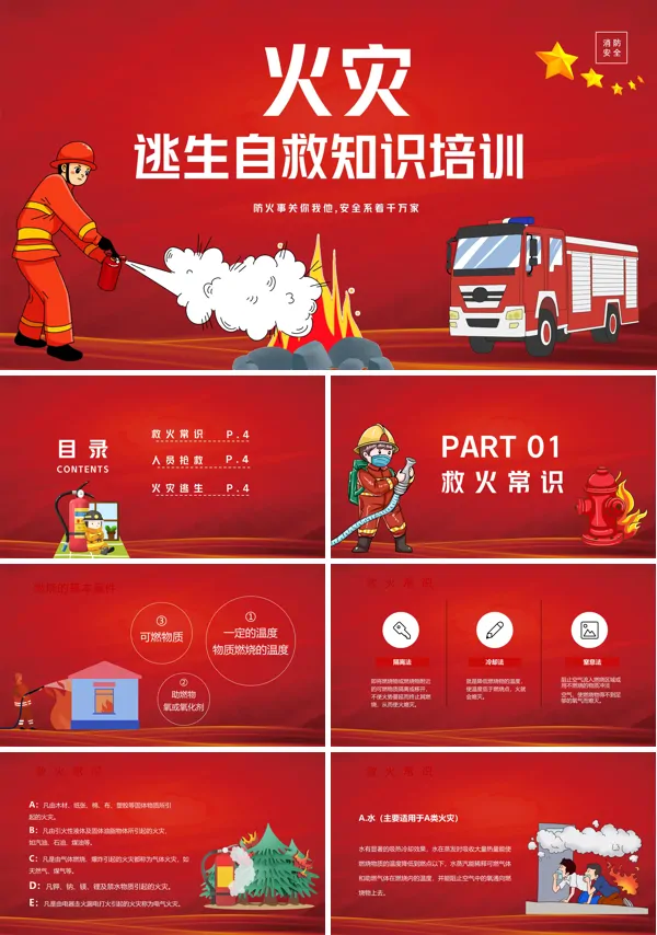 火灾逃生自救知识培训PPT课件