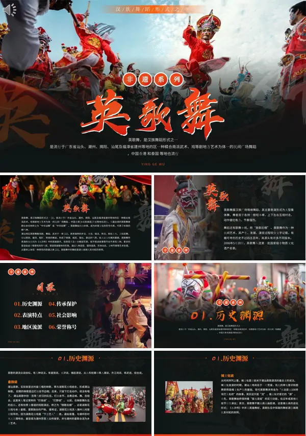 英歌舞非遗文化介绍PPT课件