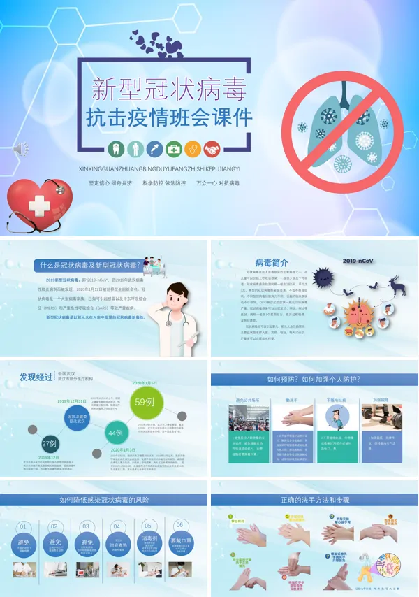 抗击疫情主题班会ppt模板