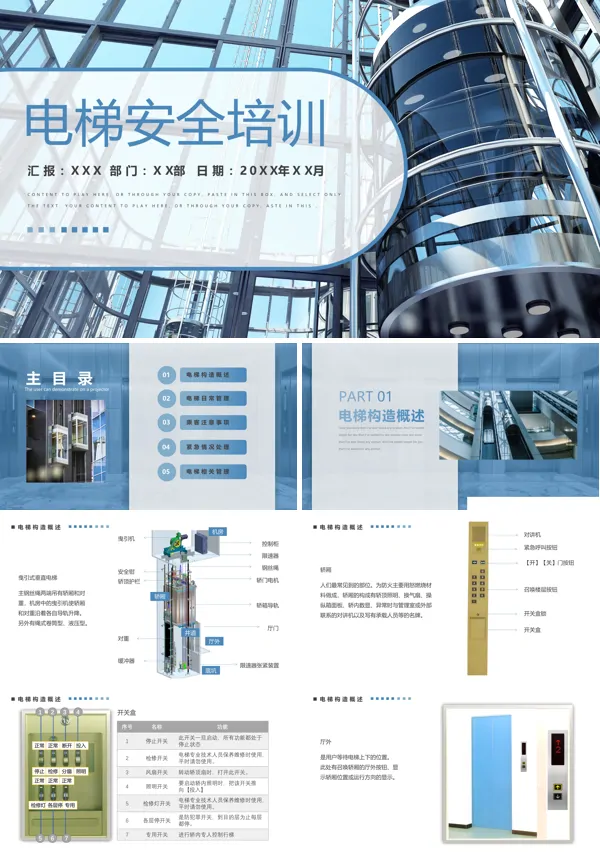 电梯安全知识培训PPT课件免费下载