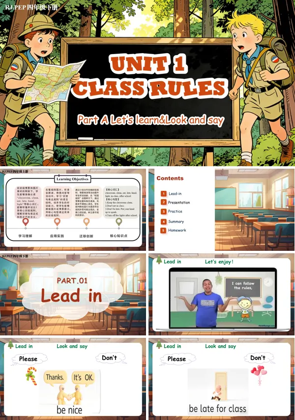 Unit 1 第2课时 Part A Let’s learn&Look and say 英语人教PEP四年级下册教学ppt课件（教案）