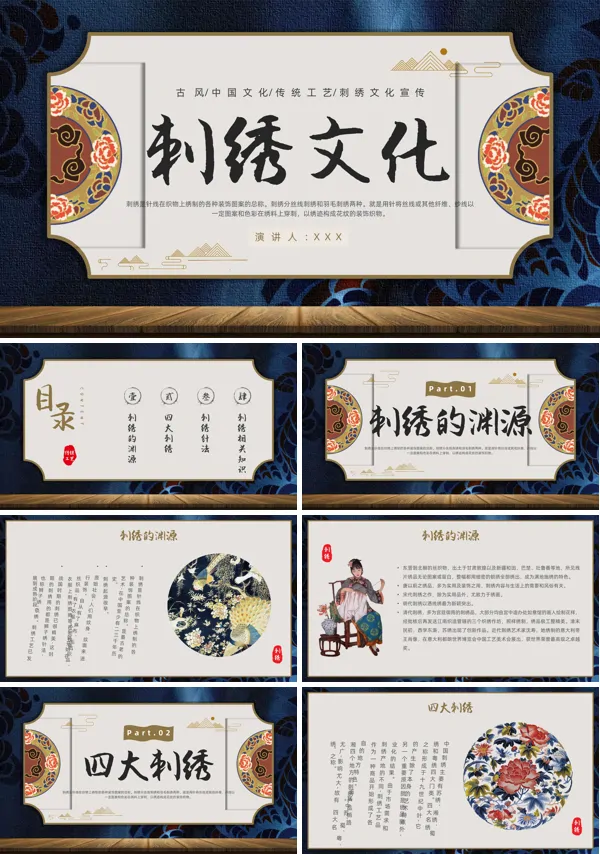 中国传统工艺刺绣艺术文化传承PPT课件