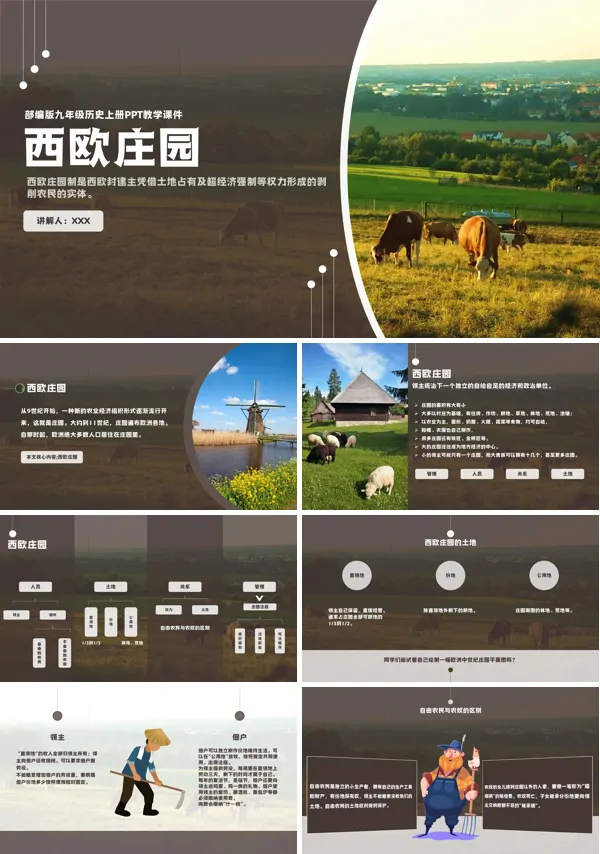 西欧庄园部编历史九年级上册PPT课件
