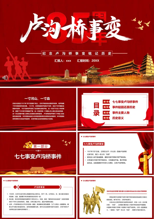 卢沟桥事变85周年PPT课件