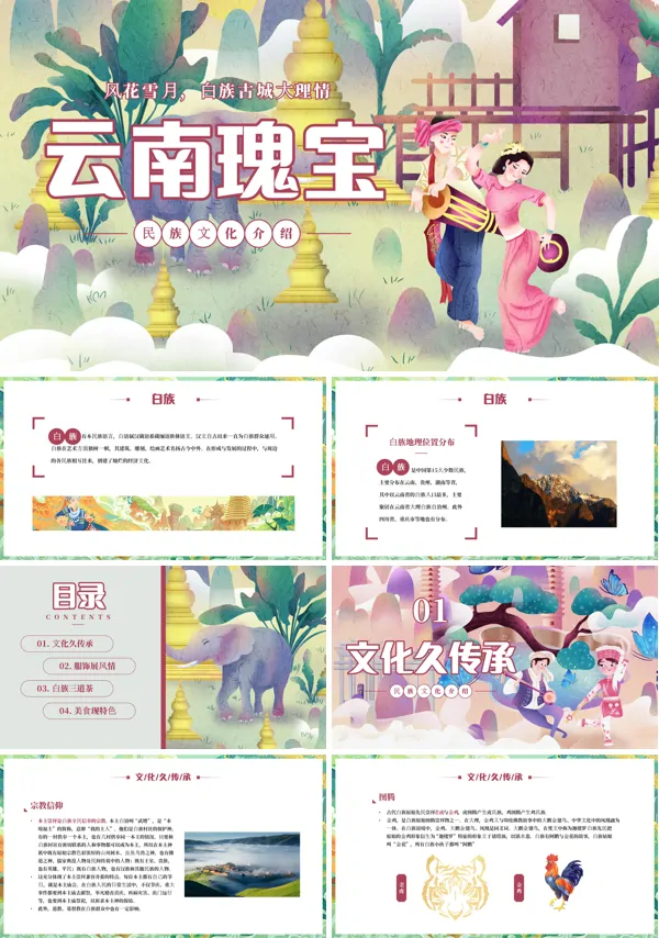 白族民俗文化科普少数民族知识介绍PPT课件