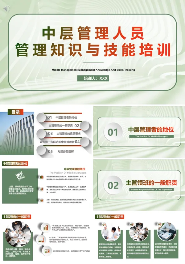 管理人员知识能力培训PPT模板