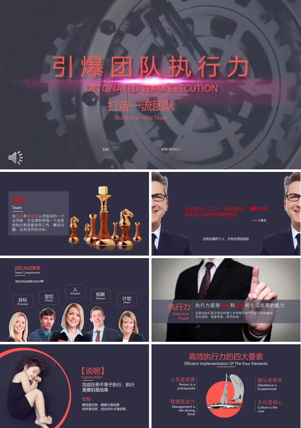 如何用执行力打造一流团队的商业教程PPT模板