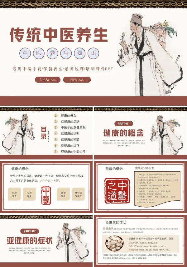 中医养生知识培训课件PPT模板